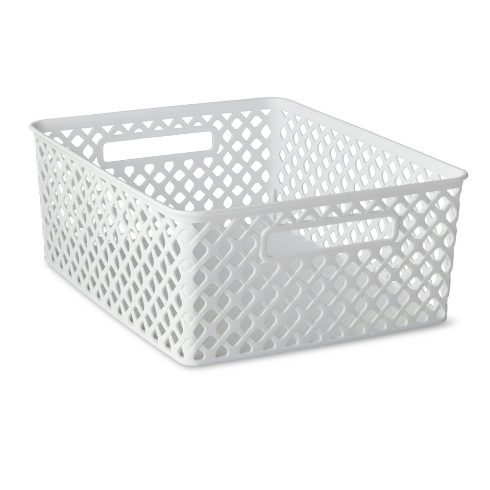 Mainstays Decorative Cut Out Handles 14x11.5” Storage Basket NWT